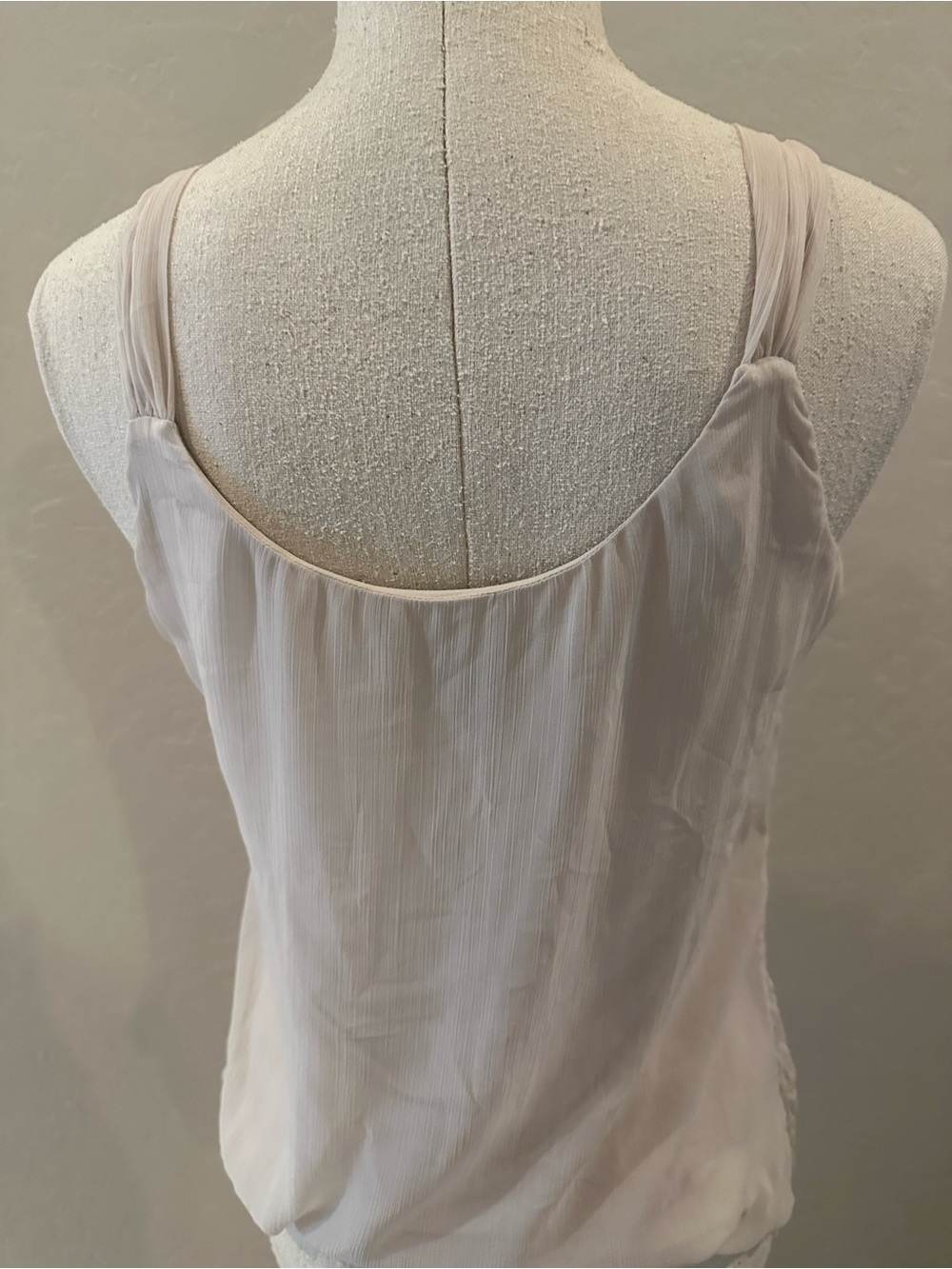 White House Black Market Cream Sequin-Embellished Scoop Neck Tank - Picture 3 of 4
